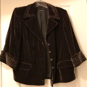 Tahari Brown Velvet Jacket